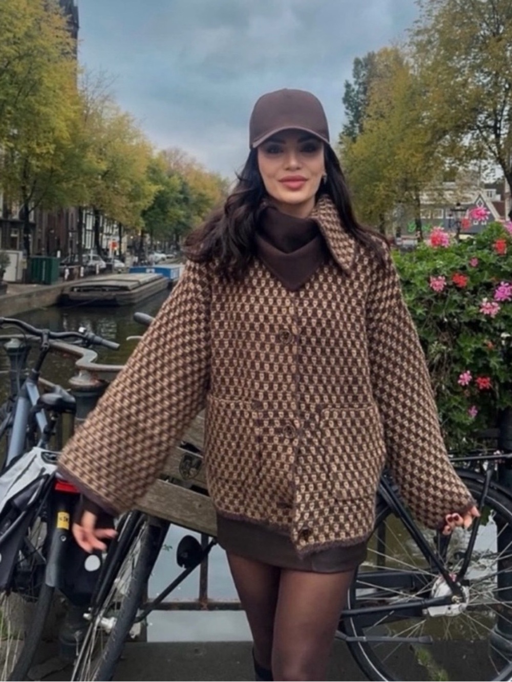 Zara Oversized Knit Jacket Mink Brown - Picture 4 of 12